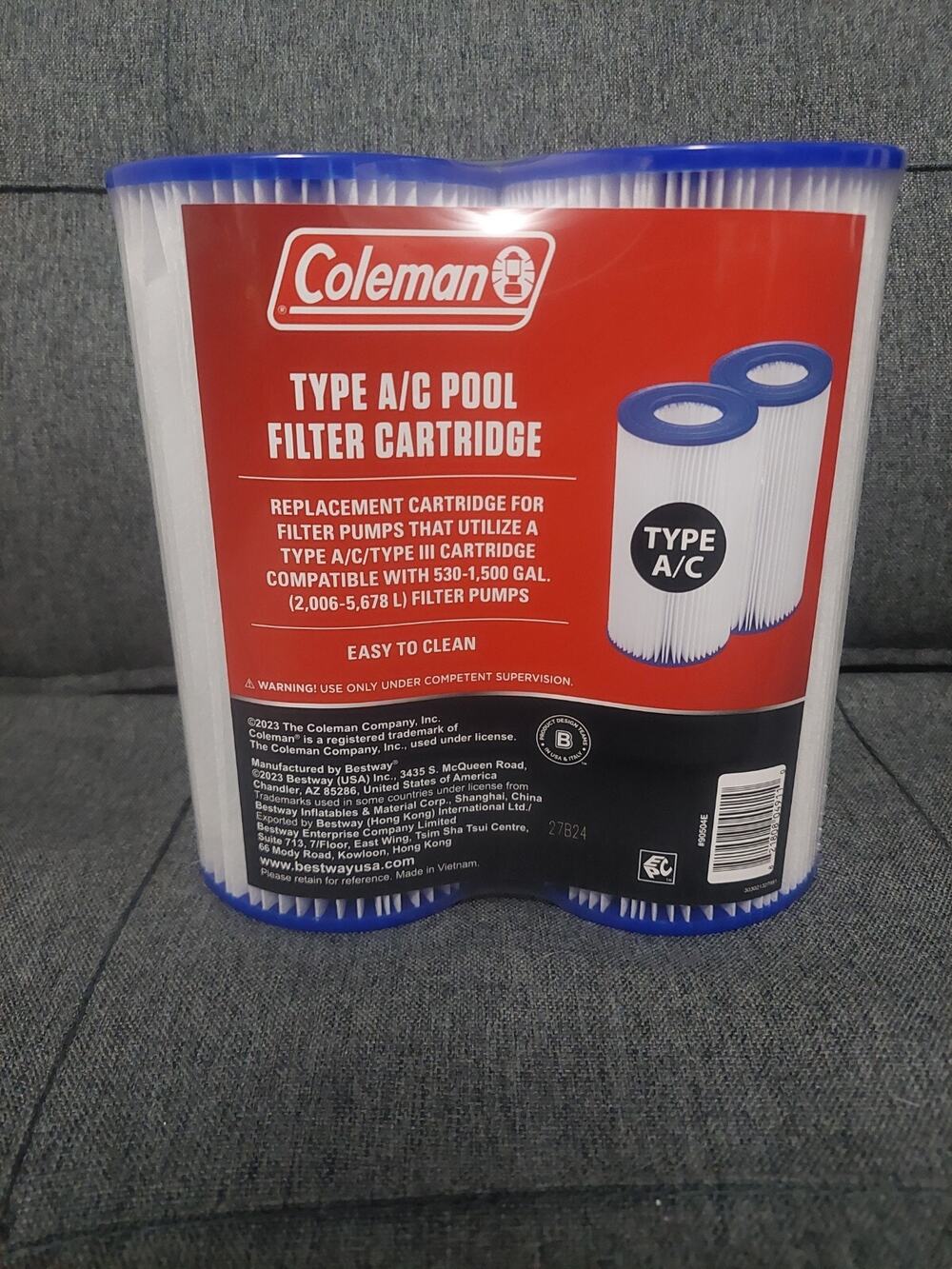 Coleman Type A/C Pool Filter Cartridge 2 Pack Replacement Cartridges New